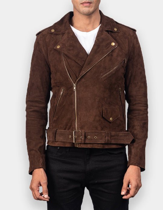 Biker Style Suede Jacket for Men